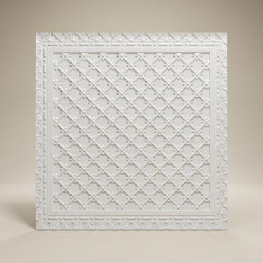 Transparent Classic Paintable - Moraccan Meshwork - White - Decorative Ceiling Panel - 2 ft x 2 ft