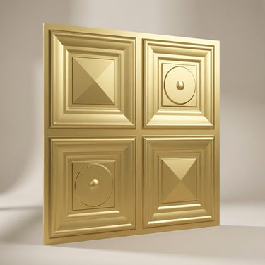 Deep Brass - Greek Geometric - Brass - Decorative Ceiling Panel - 2 ft x 2 ft