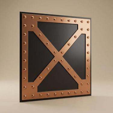 Antique Copper Regal - Greek Geometric - Copper, Bronze - Decorative Ceiling Panel - 2 ft x 2 ft