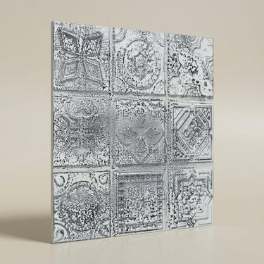 Abstract Sunny Brown - Persian Motifs - Brown, Orange - Decorative Ceiling Panel - 2 ft x 2 ft