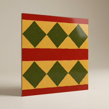 Chettinad Border Diamond, Dark Brown, Athangudi, Tiles - Vitrified - Full Body, 1 x 1 ft, 9 mm