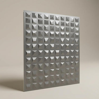 Matte Silver - Greek Geometric - Silver - Decorative Ceiling Panel - 2 ft x 2 ft