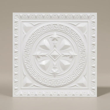 Silk Paintable - Persian Motifs - White - Decorative Ceiling Panel - 2 ft x 2 ft