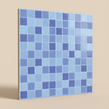 Roman Azure Terrazzo, Blue, Zellige Chips, Tiles - Vitrified - Full Body, 1 x 1 ft, 9 mm