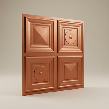 Mono Copper - Greek Geometric - Copper - Decorative Ceiling Panel - 2 ft x 2 ft