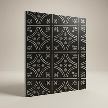 Antique Silver Hammered - Moraccan Meshwork - Silver, Grey - Decorative Ceiling Panel - 2 ft x 2 ft