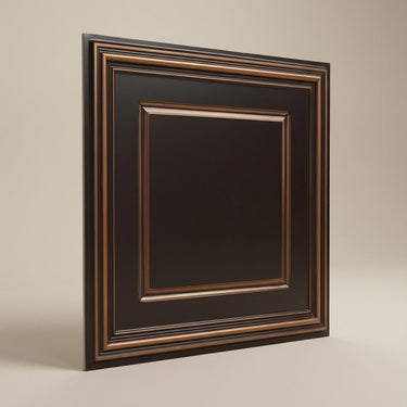 Oxidized Antique Copper - Greek Geometric - Copper, Bronze - Decorative Ceiling Panel - 2 ft x 2 ft