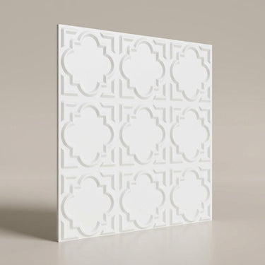 Canvas Paintable - Moraccan Meshwork - White - Decorative Ceiling Panel - 2 ft x 2 ft