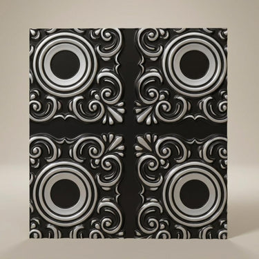 Antique Silver Brass - Baali Botanical - Brass, Bronze - Decorative Ceiling Panel - 2 ft x 2 ft