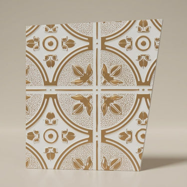 Traditional Antique White - Baali Botanical - White, Beige - Decorative Ceiling Panel - 2 ft x 2 ft