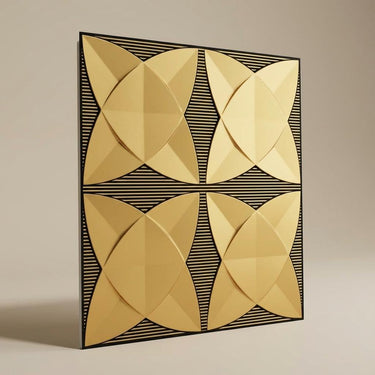 Antique Gold Refined - Greek Geometric - Gold, Brown - Decorative Ceiling Panel - 2 ft x 2 ft