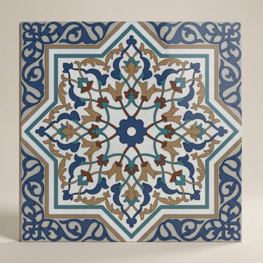 Arabesque Sea Blue Artistic, Medium Grey, Printed, Tiles - Vitrified - Full Body, 2 x 2 ft, 9 mm