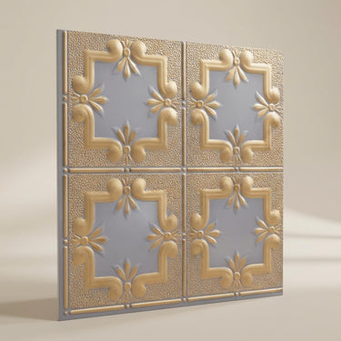 Modern Royal Grey - Baali Botanical - Silver, Grey - Decorative Ceiling Panel - 2 ft x 2 ft