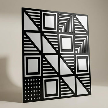 Antique Silver Legacy - Greek Geometric - Silver, Grey - Decorative Ceiling Panel - 2 ft x 2 ft