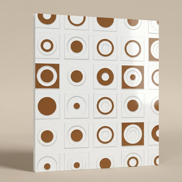 Metallic Antique White - Greek Geometric - White, Beige - Decorative Ceiling Panel - 2 ft x 2 ft