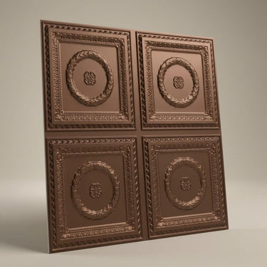 Pigment Mocha - Persian Motifs - Brown - Decorative Ceiling Panel - 2 ft x 2 ft