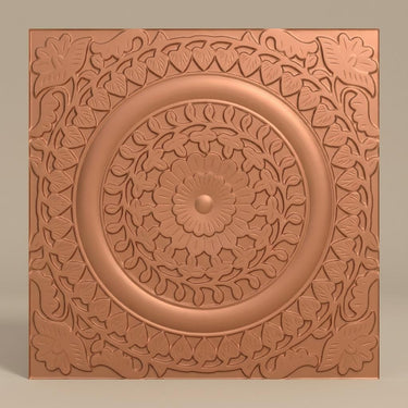 Authentic Copper - Persian Motifs - Copper - Decorative Ceiling Panel - 2 ft x 2 ft