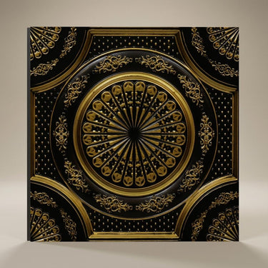 Metal Antique Brass - Baali Botanical - Brass, Bronze - Decorative Ceiling Panel - 2 ft x 2 ft