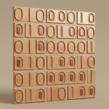 Vivid Sandstone - Greek Geometric - Beige, Brown - Decorative Ceiling Panel - 2 ft x 2 ft