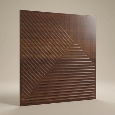 Elegant Spiced Wallnut - Greek Geometric - Brown, Tan - Decorative Ceiling Panel - 2 ft x 2 ft