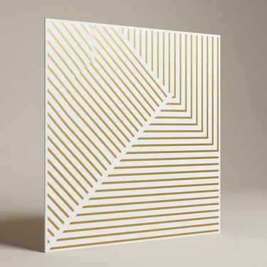 Sophisticated Antique White - Greek Geometric - White, Beige - Decorative Ceiling Panel - 2 ft x 2 ft