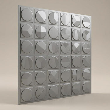 Pigment Silver - Greek Geometric - Silver - Decorative Ceiling Panel - 2 ft x 2 ft