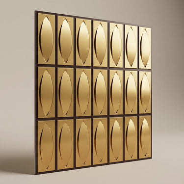 Antique Gold Luxurious - Greek Geometric - Gold, Brown - Decorative Ceiling Panel - 2 ft x 2 ft