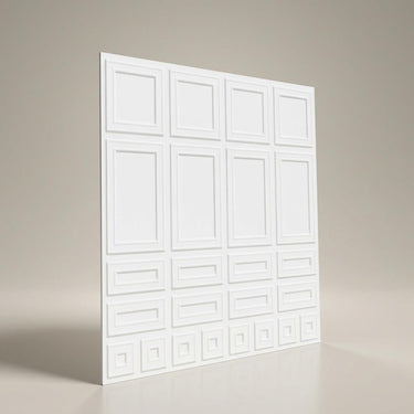 Mist Pure Paintable - Greek Geometric - White - Decorative Ceiling Panel - 2 ft x 2 ft