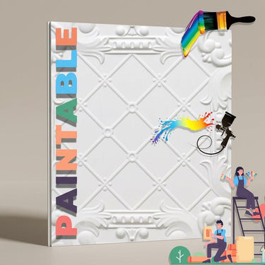 Shimmer Antique Rosewood - Moraccan Meshwork - Brown, Black - Decorative Ceiling Panel - 2 ft x 2 ft