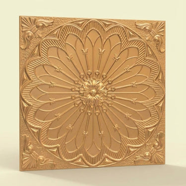 Bold Gold - Baali Botanical - Gold - Decorative Ceiling Panel - 2 ft x 2 ft