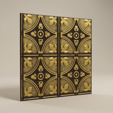 Antique Brass Weathered - Baali Botanical - Brass, Bronze - Decorative Ceiling Panel - 2 ft x 2 ft