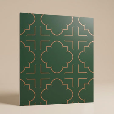 Oxidized Royal Green - Moraccan Meshwork - Green, Black - Decorative Ceiling Panel - 2 ft x 2 ft