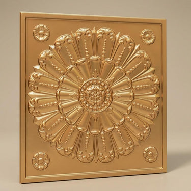 Surface Gold - Baali Botanical - Gold - Decorative Ceiling Panel - 2 ft x 2 ft