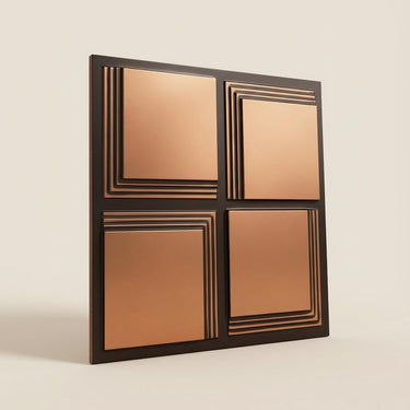 Antique Copper Heritage - Greek Geometric - Copper, Bronze - Decorative Ceiling Panel - 2 ft x 2 ft