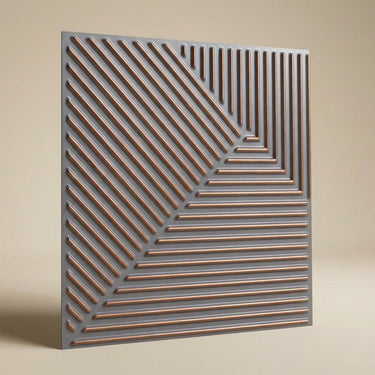 Abstract Dusty Copper - Greek Geometric - Copper, Brown - Decorative Ceiling Panel - 2 ft x 2 ft