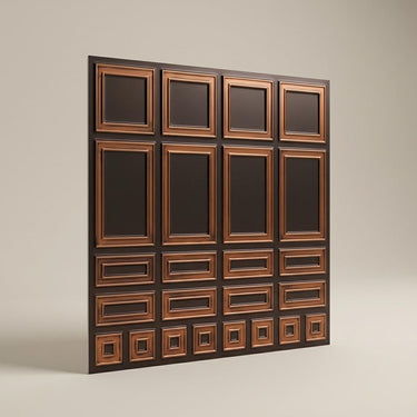 Antique Copper Luxurious - Greek Geometric - Copper, Bronze - Decorative Ceiling Panel - 2 ft x 2 ft