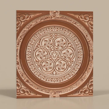 Fusion Sandstone - Persian Motifs - Beige, Brown - Decorative Ceiling Panel - 2 ft x 2 ft