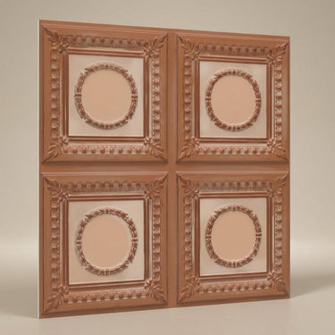 Geometric Sandstone - Persian Motifs - Beige, Brown - Decorative Ceiling Panel - 2 ft x 2 ft