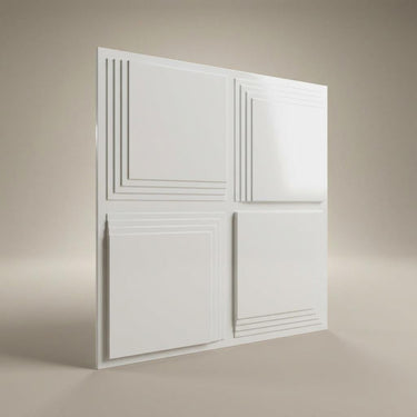 Porcelain Minimal Paintable - Greek Geometric - White - Decorative Ceiling Panel - 2 ft x 2 ft