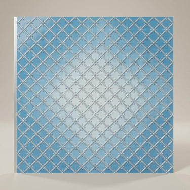 Rich Blue Dove - Moraccan Meshwork - Blue, Grey - Decorative Ceiling Panel - 2 ft x 2 ft