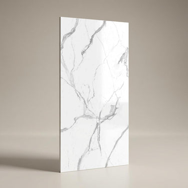 Statuario Grace, Pure White, Marble, Tiles - Vitrified - Full Body, 5 x 2.5 ft, 9 mm