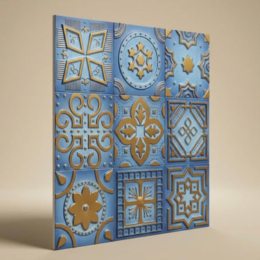 Gallery Golden Swan - Persian Motifs - Gold, Yellow - Decorative Ceiling Panel - 2 ft x 2 ft