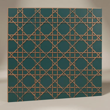 Forged Royal Green - Moraccan Meshwork - Green, Black - Decorative Ceiling Panel - 2 ft x 2 ft