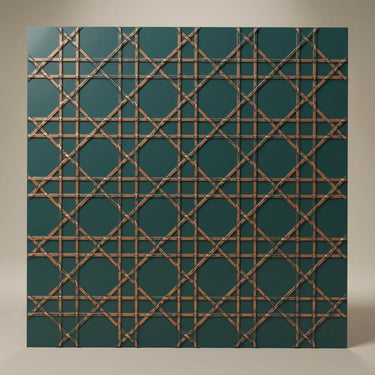 Bronze Royal Green - Moraccan Meshwork - Green, Black - Decorative Ceiling Panel - 2 ft x 2 ft