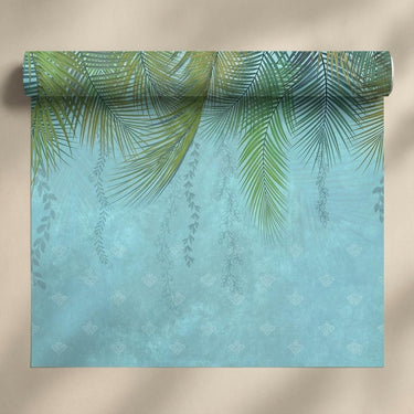 Falling Leaves Breeze Blue, Botanical Tales, Wallpaper, 58  sft