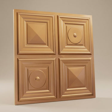 Shade Gold - Greek Geometric - Gold - Decorative Ceiling Panel - 2 ft x 2 ft