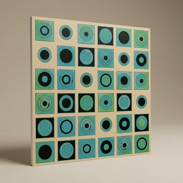 Aged Medieval Blue - Greek Geometric - Blue, Grey - Decorative Ceiling Panel - 2 ft x 2 ft