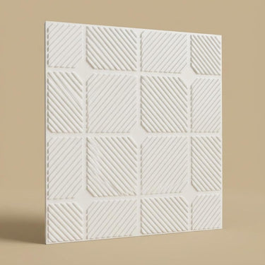 Marble Neutral Paintable - Greek Geometric - White - Decorative Ceiling Panel - 2 ft x 2 ft