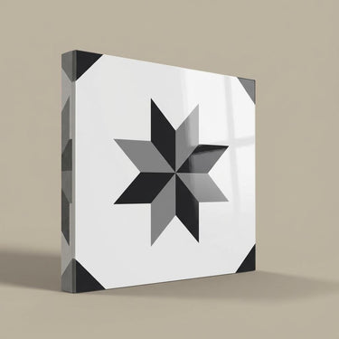 Morocal-229 Artistic, Light Grey, Printed, Tiles - Vitrified - Full Body, 1 x 1 ft, 9 mm