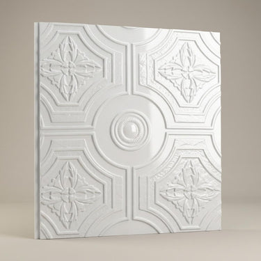 Paintable Mist - Persian Motifs - White - Decorative Ceiling Panel - 2 ft x 2 ft